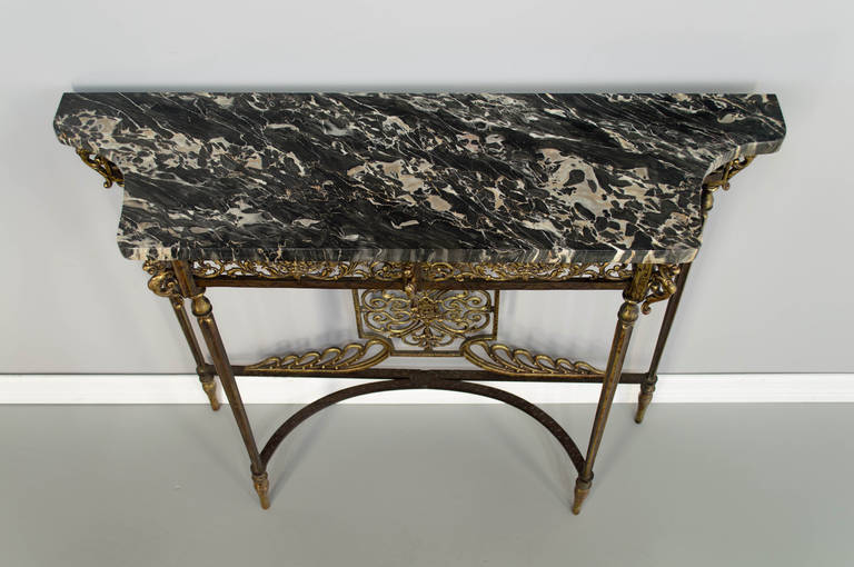 American Art Deco Console with Mirror, Attributed to Oscar Bach