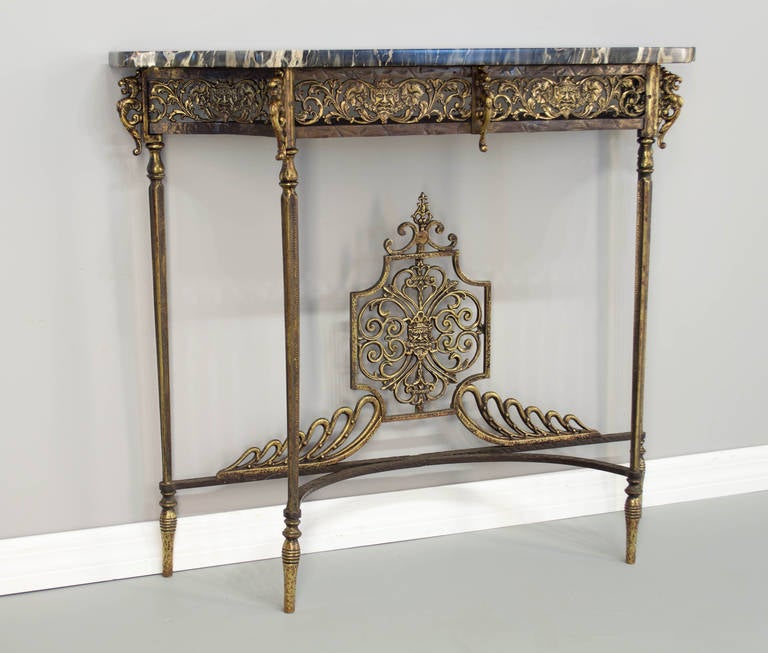 20th Century Art Deco Console with Mirror, Attributed to Oscar Bach