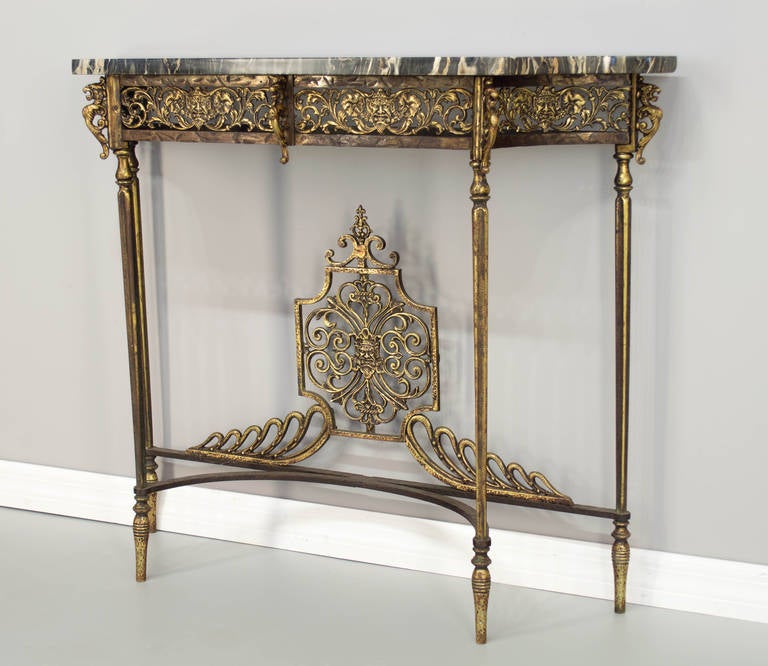 Art Deco Console with Mirror, Attributed to Oscar Bach 3
