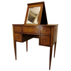 Antique Italian Marquetry Dressing Table or Vanity