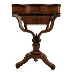 Antique English Rosewood Sewing Table
