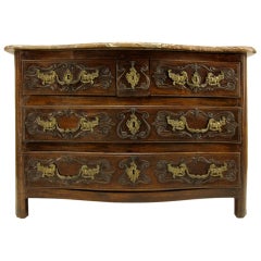 French 18th Century Walnut Commode or Chest of Drawers