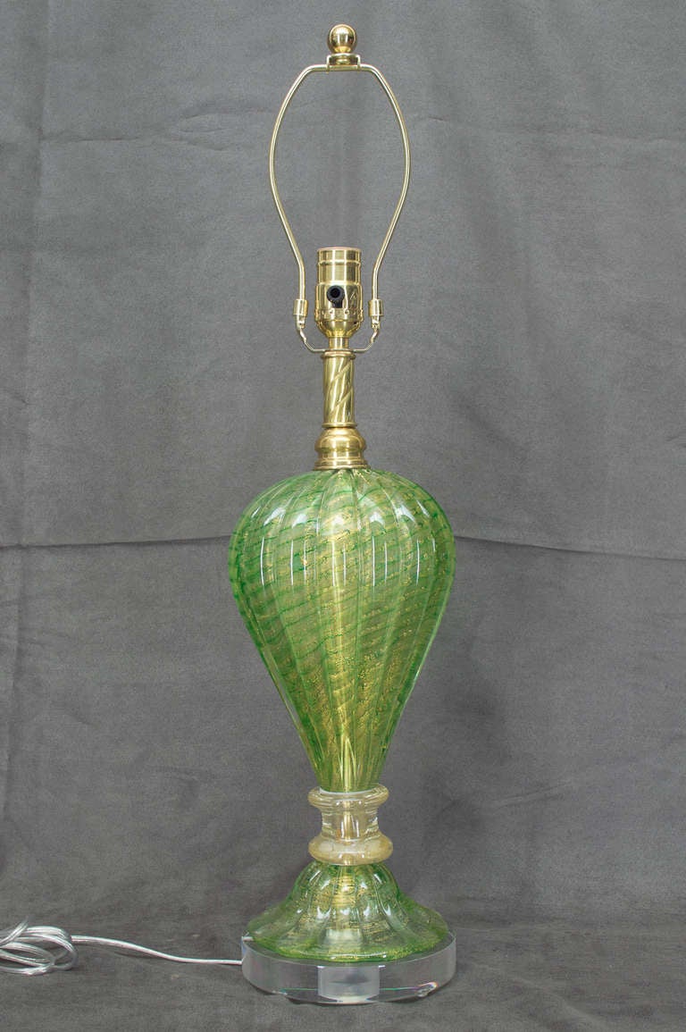 Pair of Italian Murano Glass Lamp 1