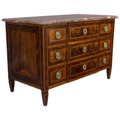 18th Century Louis XVI Italian Marquetry Commode or Chest of Drawers