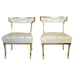 Pair of  Brass Billy Haines Chairs