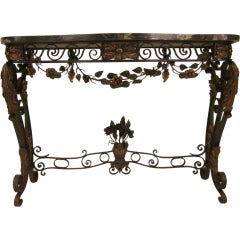 French Wrought Iron Console French Wrought Iron Console