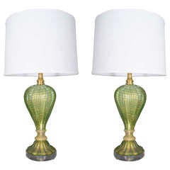 Pair of Italian Murano Glass Lamp