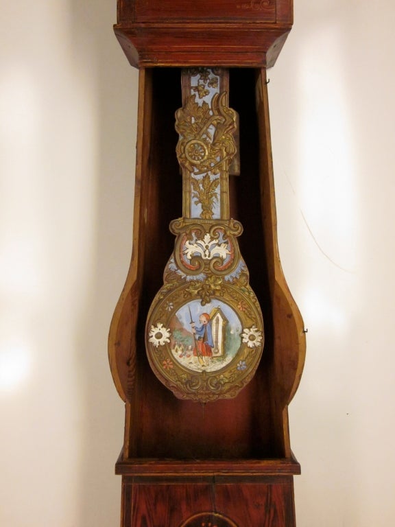 19th c. French Country Tall Case Clock or Comtoise 1