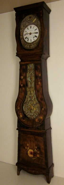 19th Century French Country Grandfather Clock or Comtoise
