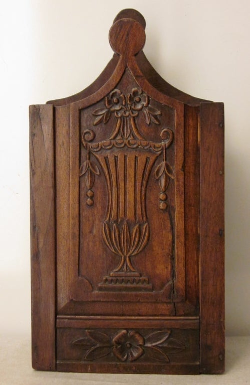 Hand-Carved 19th c. French Provencal Walnut Fariniere or Flour Box