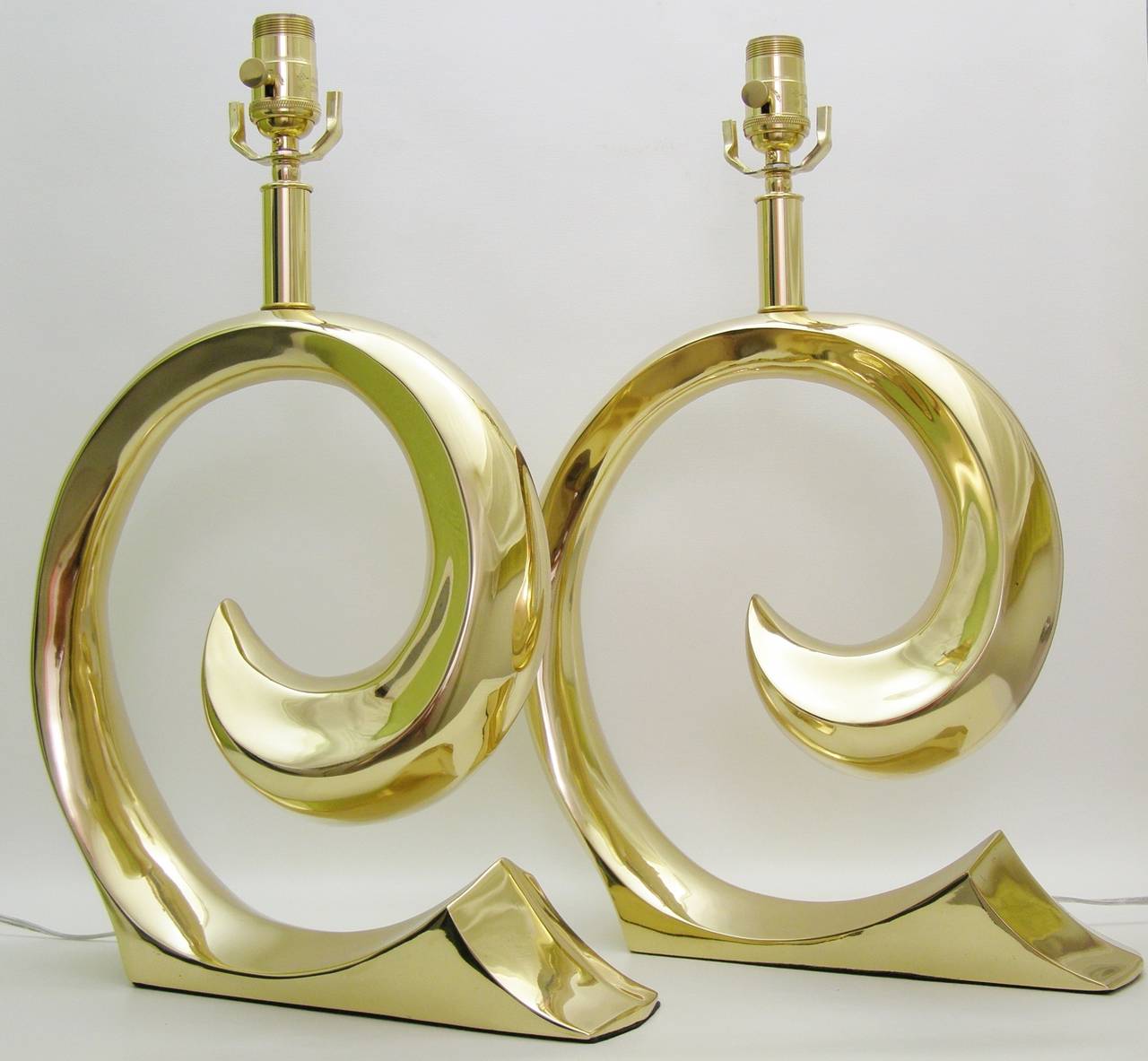 A Pair of Brass Pierre Cardin Table Lamps 2