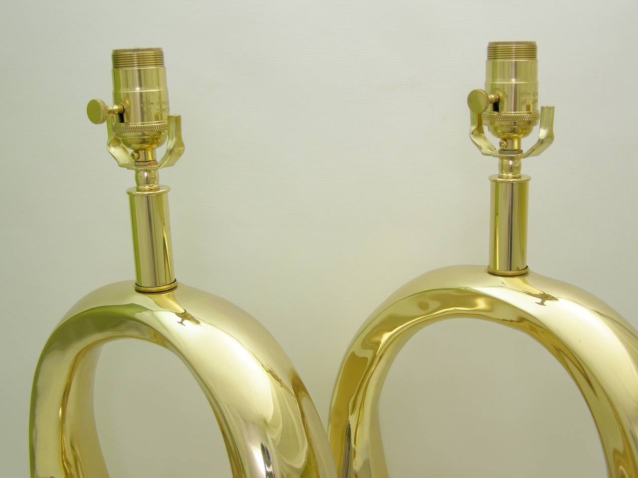 A Pair of Brass Pierre Cardin Table Lamps 5