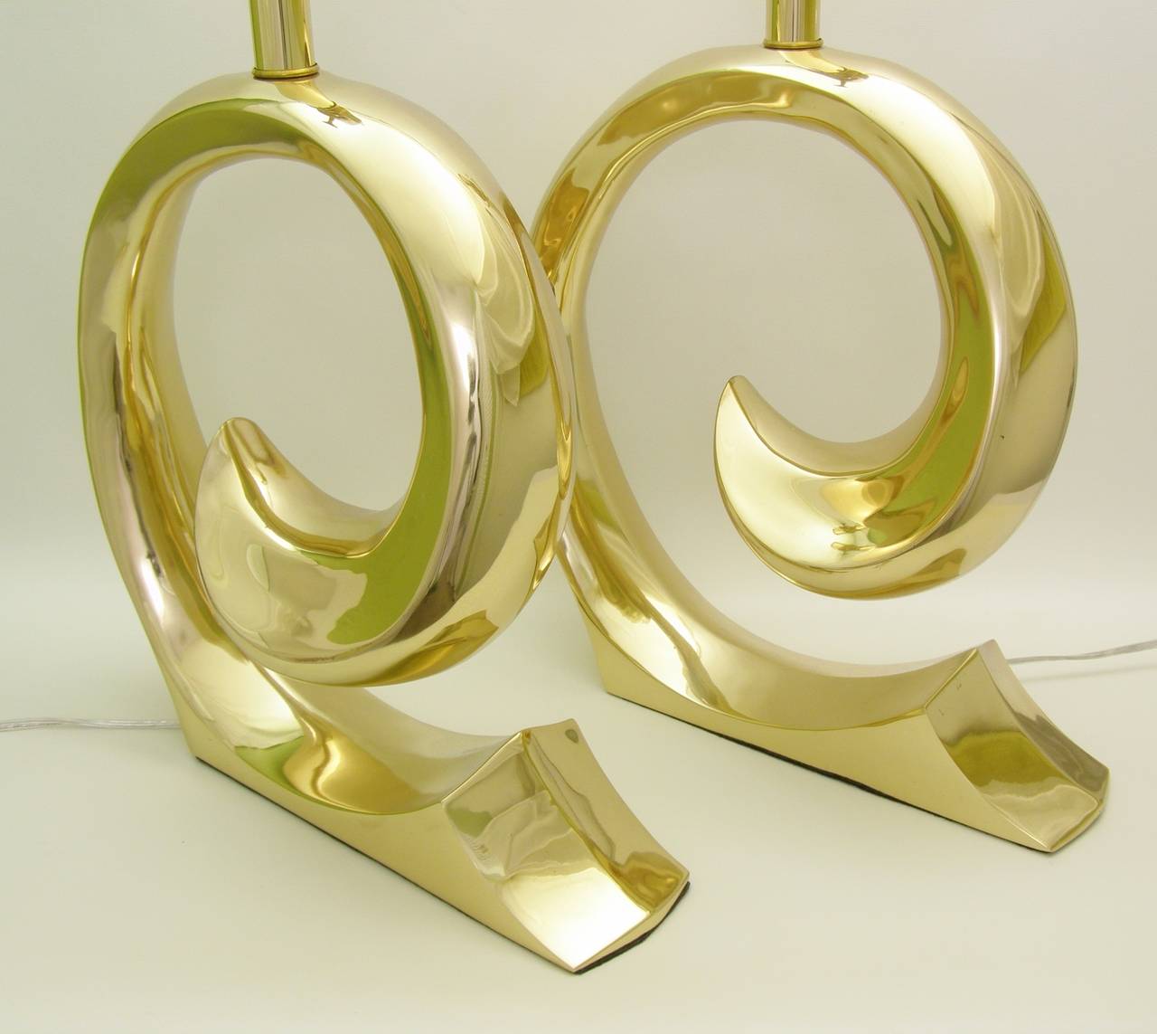 French A Pair of Brass Pierre Cardin Table Lamps