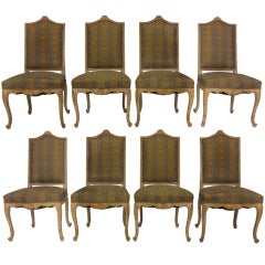 Antique Set of 8 Louis XV Style Dining Chairs