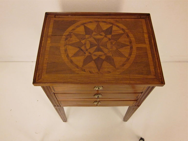 French Louis XVI Side Table with Fire-screen
