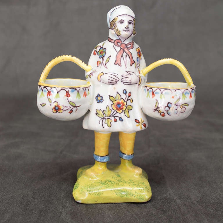 French Faience of Desvres, Double Salt In Excellent Condition In Winter Park, FL