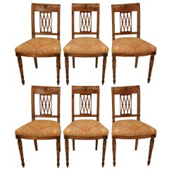 Antique Set of 6 Directoire Style dining room chairs