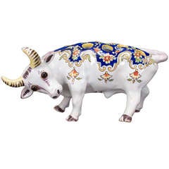 French Faience of Desvres " Bull " Porte Bouquet
