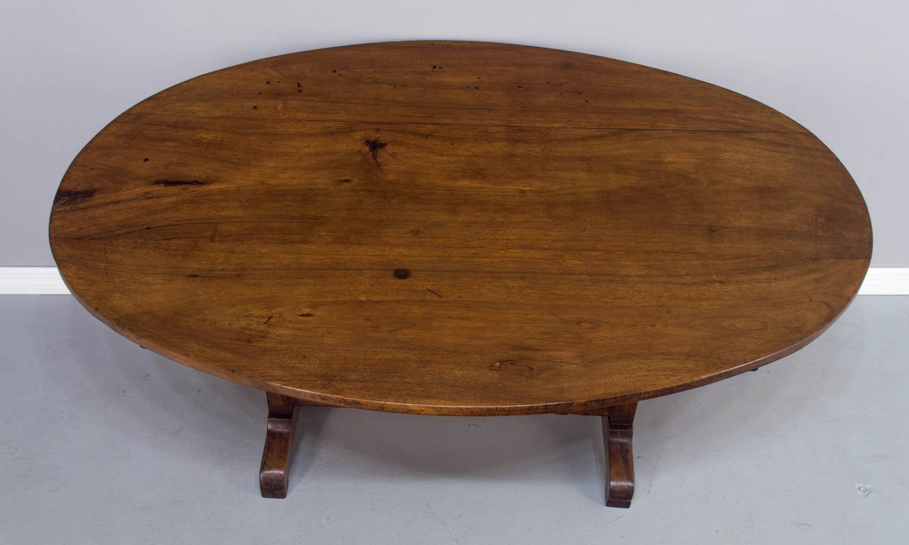 19th Century French Walnut Wine Tasting Table or Tilt-Top Table 5