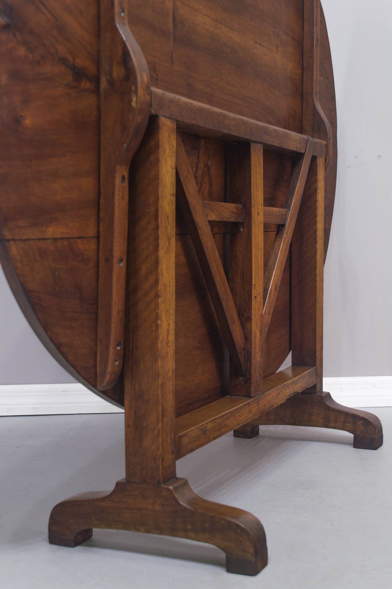 19th Century French Walnut Wine Tasting Table or Tilt-Top Table 6