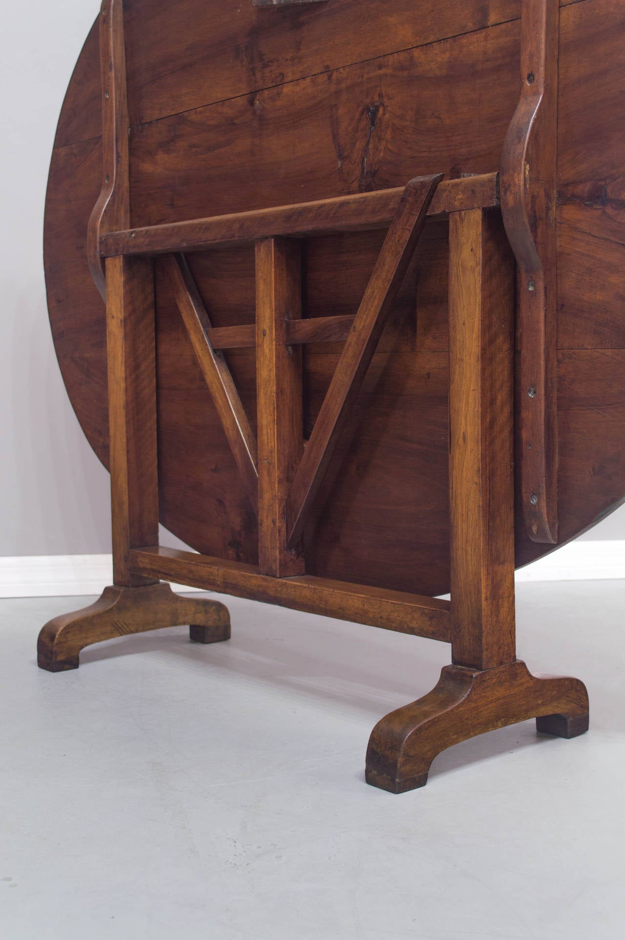 19th Century French Walnut Wine Tasting Table or Tilt-Top Table 7