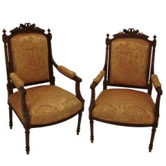 Pair of Louis XVI Style Fauteuils or Arm Chairs Pair of Louis XVI Style Fauteuils or Arm Chairs