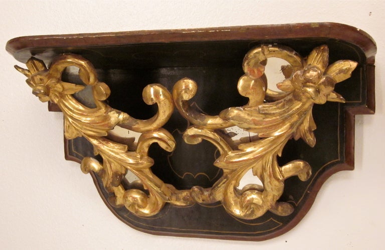 Pair of Italian Partial Gilt and Painted Sconces In Good Condition In Winter Park, FL