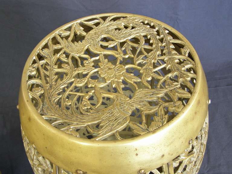American Chinese style Solid Brass Garden Stool, Seat or Table
