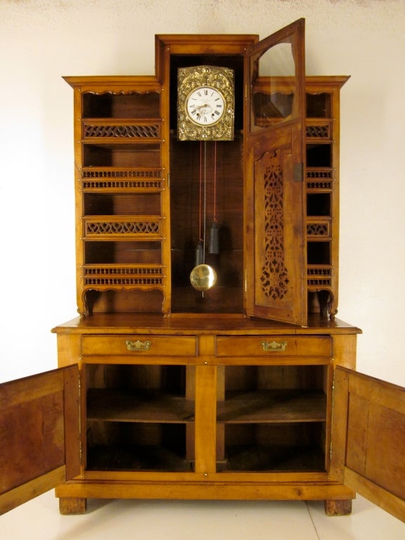 19th c. French Louis-Philippe Buffet Vaisselier with Clock 5