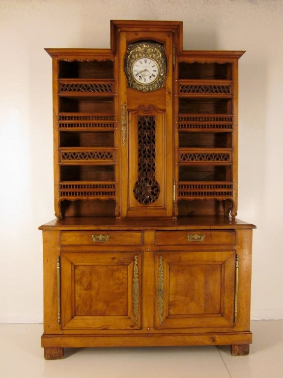 19th c. French Louis-Philippe Buffet Vaisselier with Clock 4