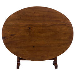19th Century French Walnut Wine Tasting Table or Tilt-Top Table