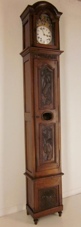 19th Century French 18th c. Tall Case Clock with Morbier Movement