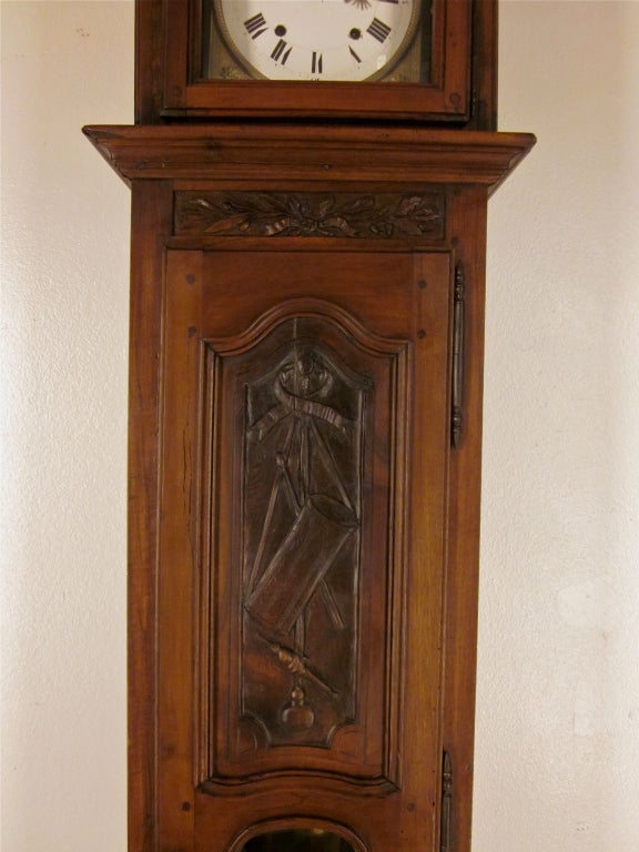 French 18th c. Tall Case Clock with Morbier Movement 3