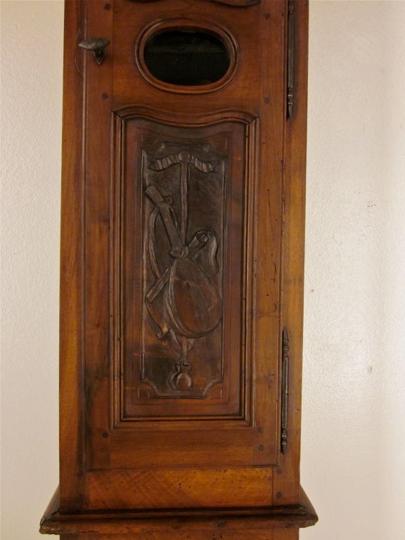French 18th c. Tall Case Clock with Morbier Movement 4