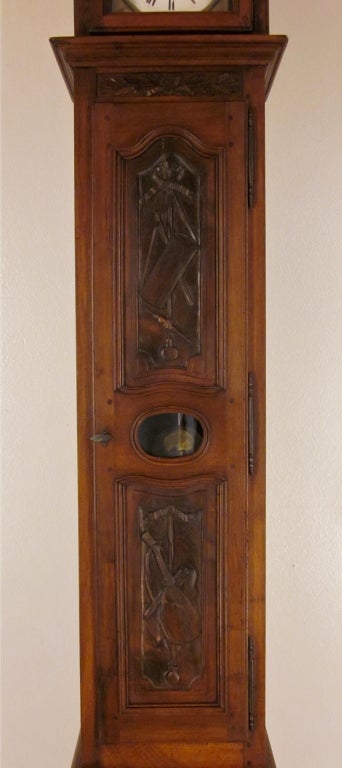 French 18th c. Tall Case Clock with Morbier Movement 6
