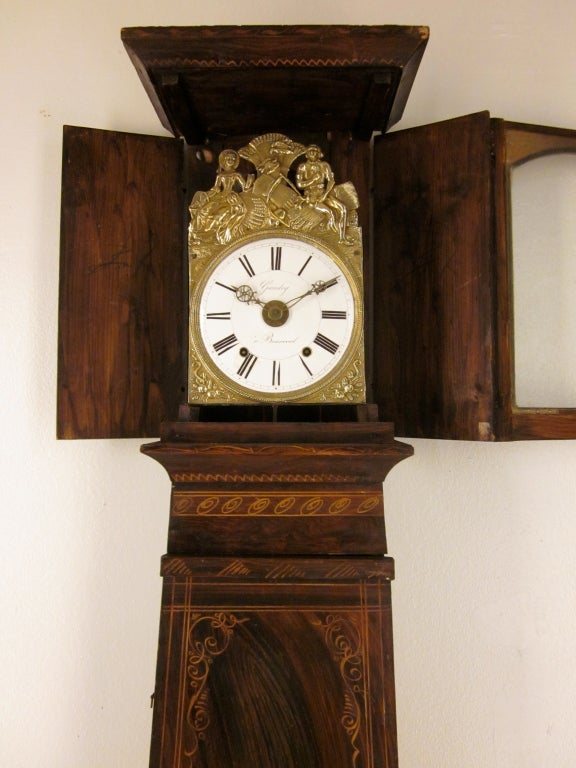 19th c. French Comtoise or Tall Case Clock 2