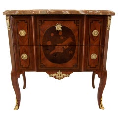 Louis XVI Style Marquetry Commode or Chest of drawers