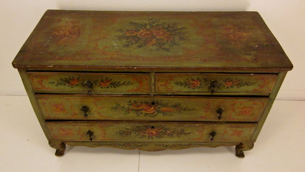 18th c. Italian Venetian Painted Commode or Chest of Drawers 2