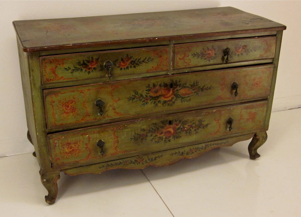 18th c. Italian Venetian Painted Commode or Chest of Drawers 4