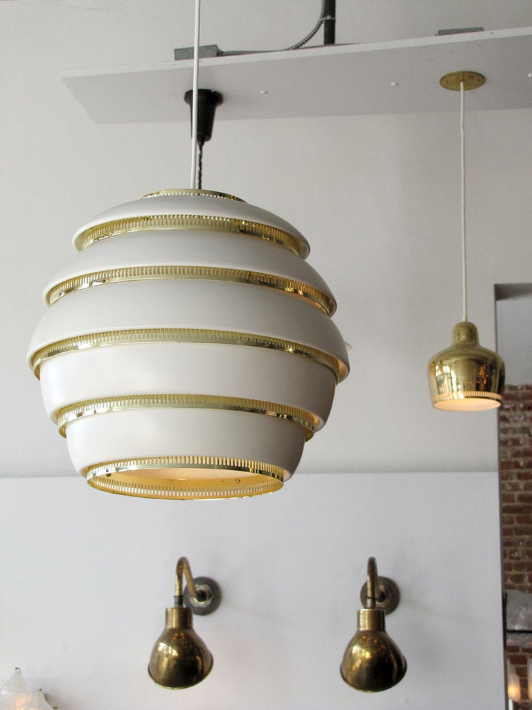 Alvar Aalto A331 Beehive Pendant In Excellent Condition In Los Angeles, CA