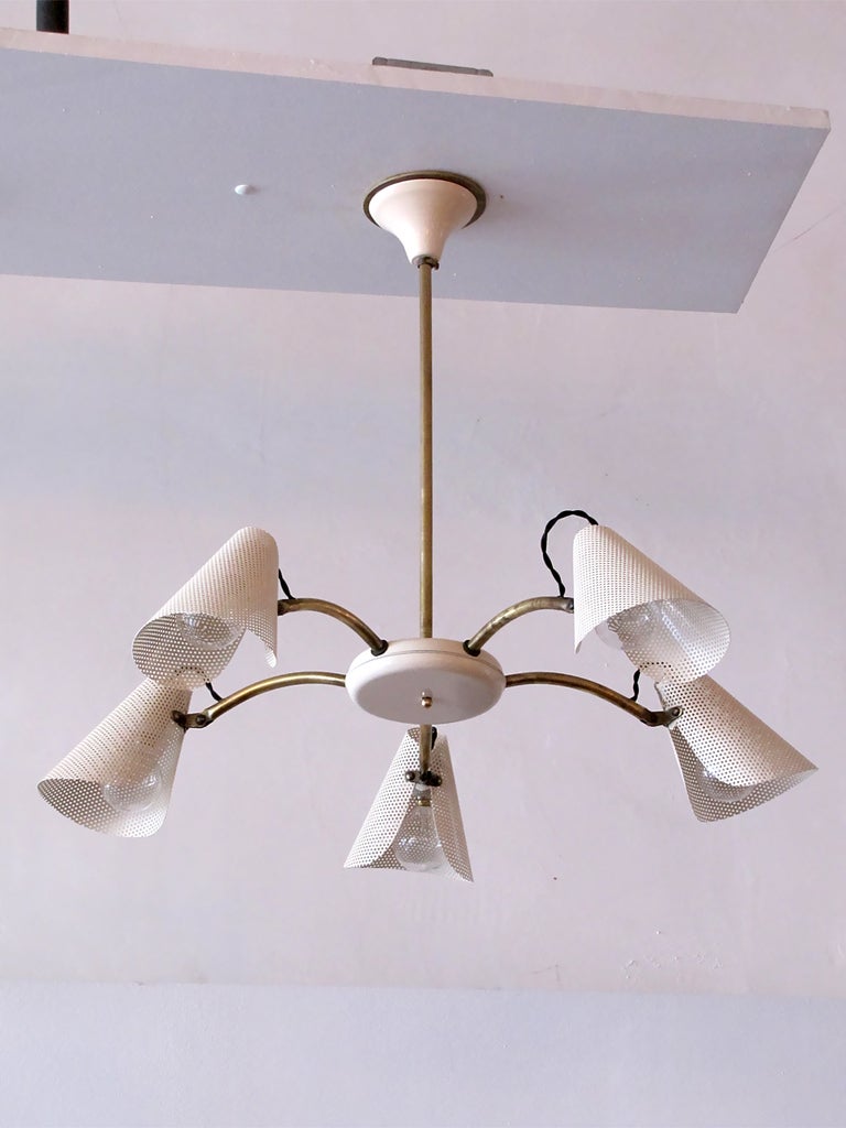 Jacques Biny Five Arm Chandelier In Good Condition In Los Angeles, CA