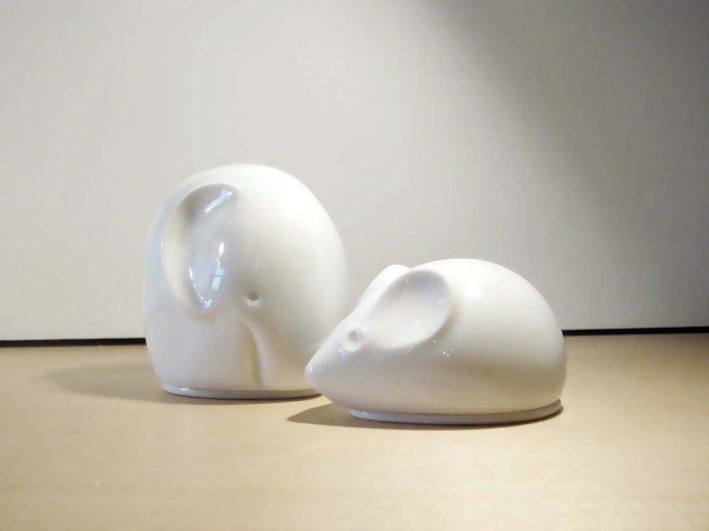 precious porcelain elephant and mouse 
