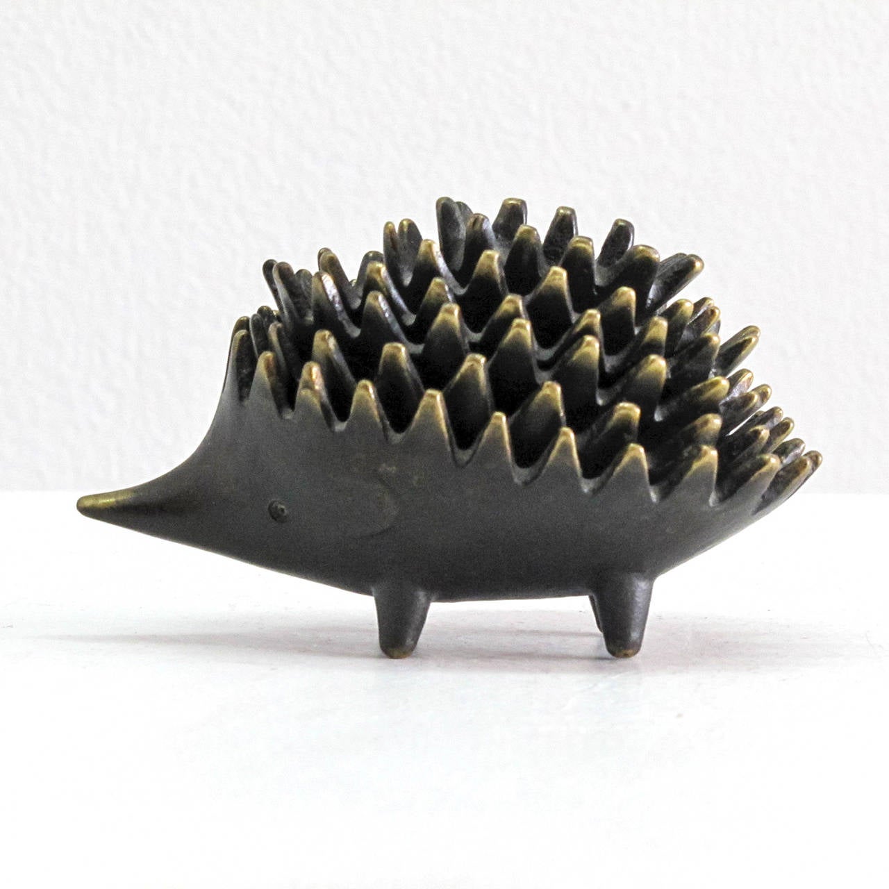 Patinated Hedgehog Ashtrays by Walter Bosse for Hertha Baller of Austria