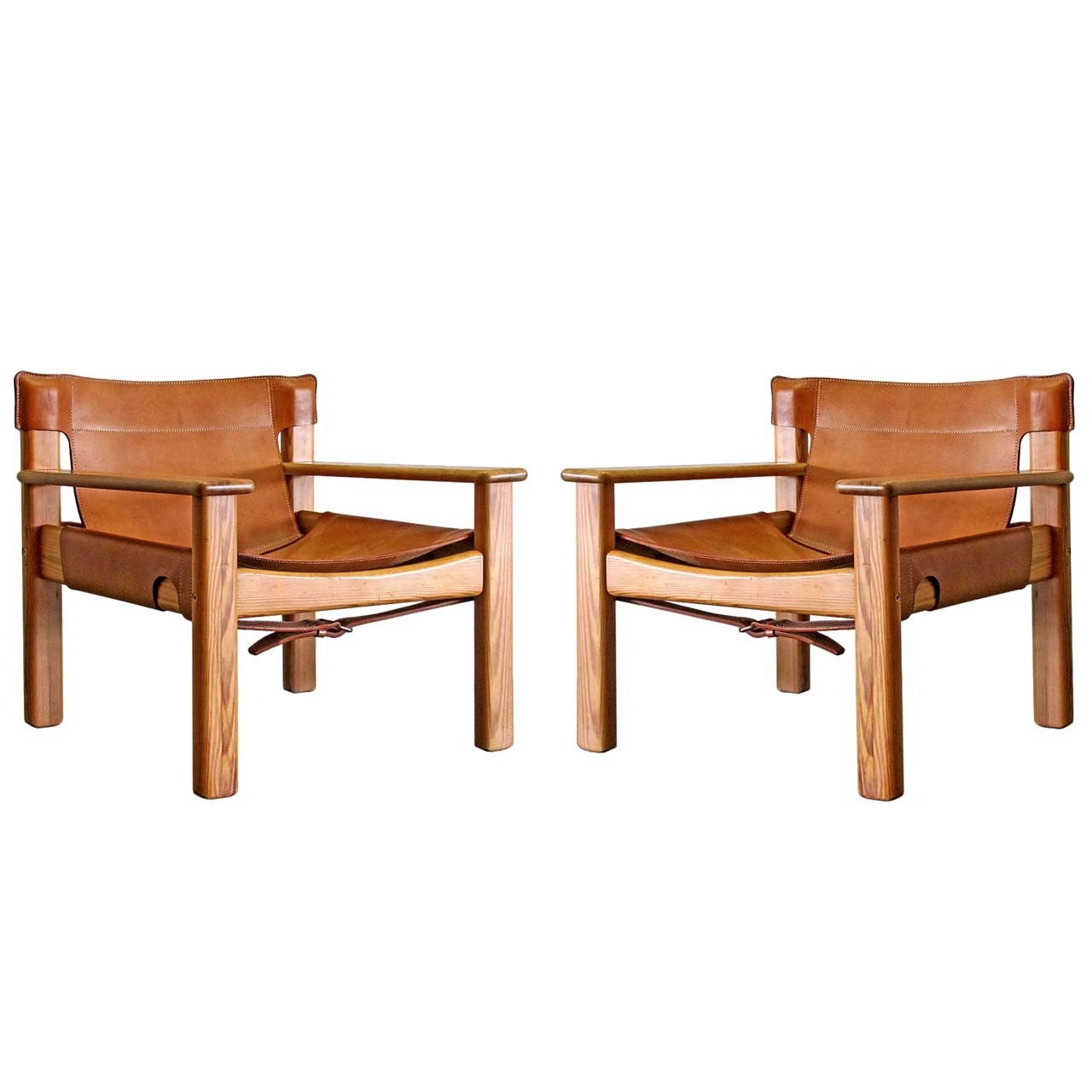 Bernt Petersen Leather Lounge Chairs