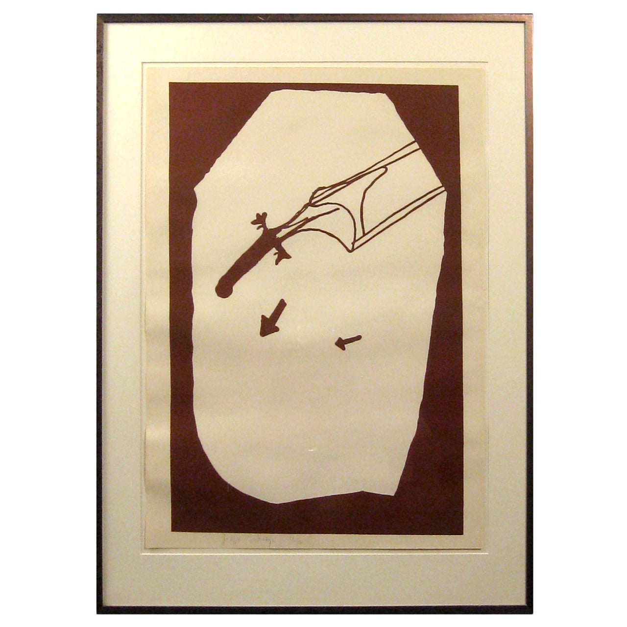 Joseph Beuys Silkscreen in Brown Ink, 'Elch in der Strömung'