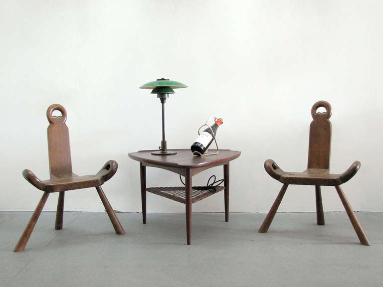 Pair of Swedish Three-legged Chairs 2