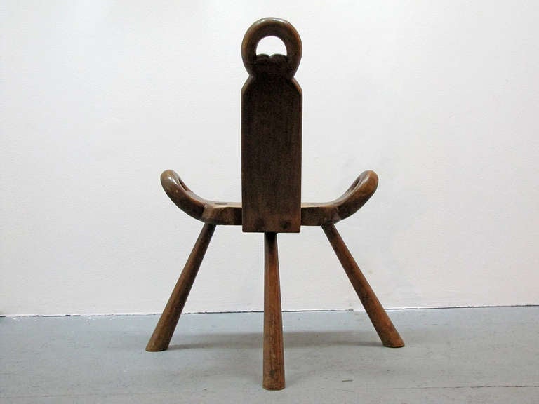 Pair of Swedish Three-legged Chairs In Excellent Condition In Los Angeles, CA