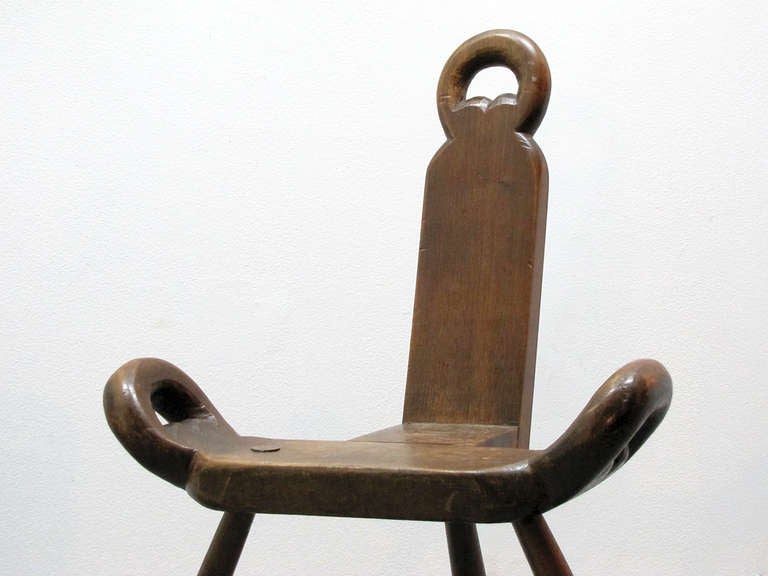19th Century Pair of Swedish Three-legged Chairs