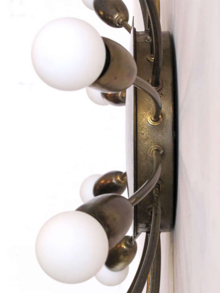 Mid-20th Century Twenty Arm Brass Light Fixture