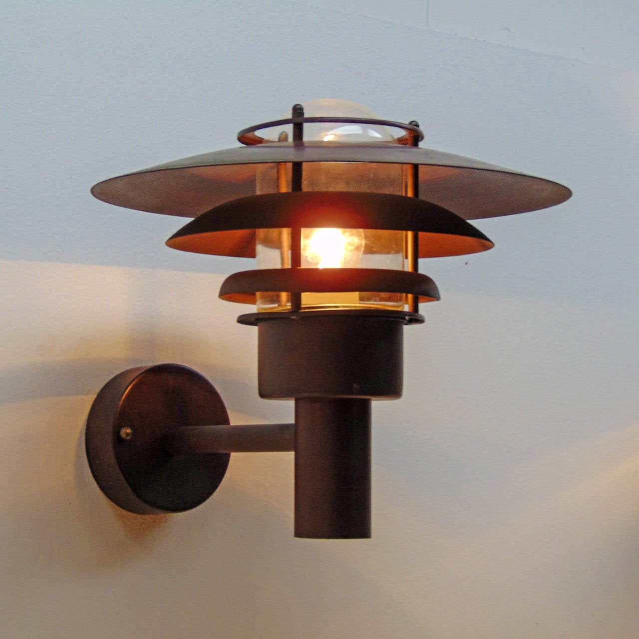 Copper Pair of Danish Outdoor Wall Lights by Nordlux